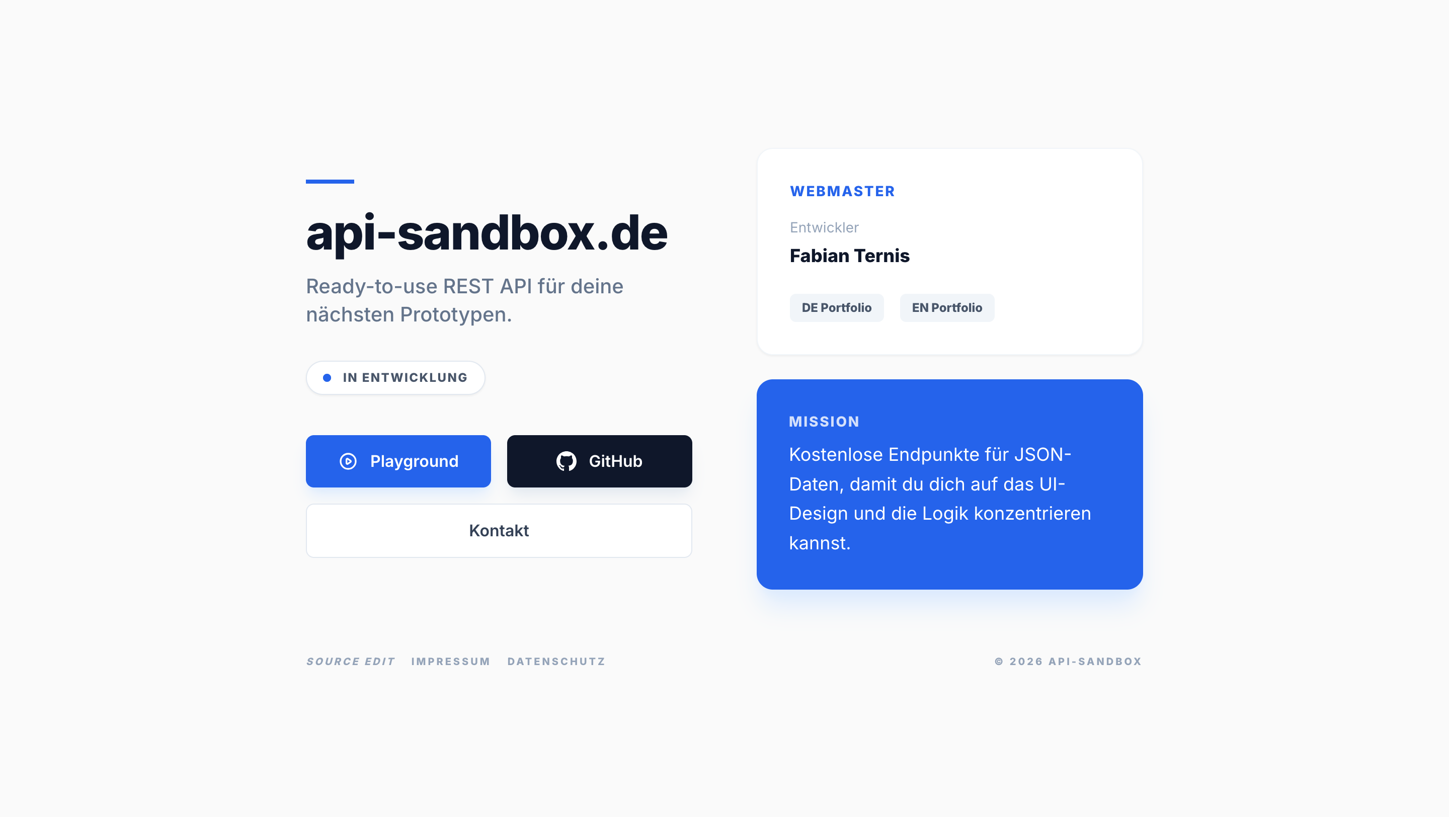 Screenshot of API Sandbox