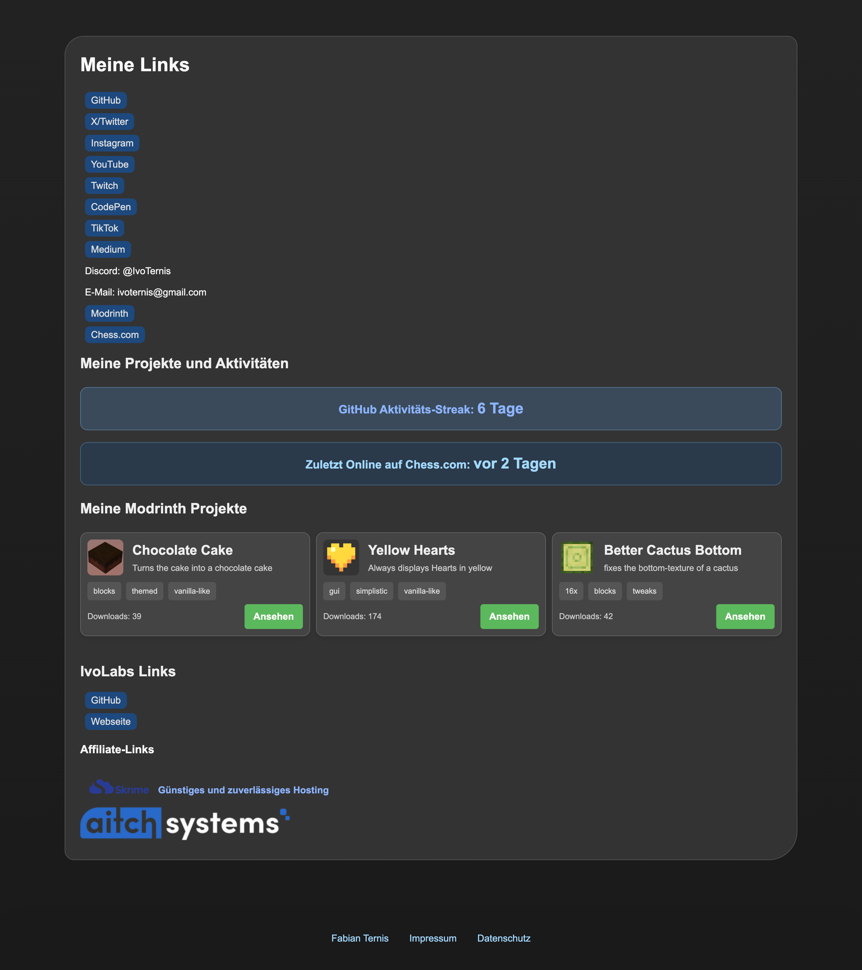 Screenshot of Ivo Ternis